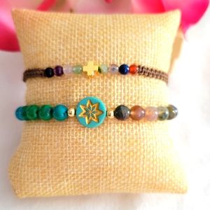 Handmade Bohemian Gypsy Hippie Set Of 2 Matching Bracelet